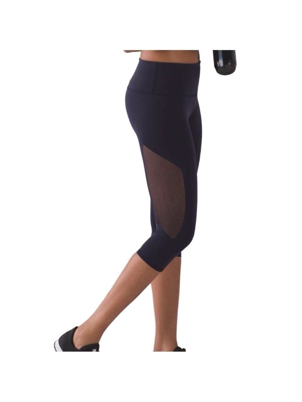 Lululemon Midnight Blue Seamless Reveal Crop Leggings Size 4 NWT